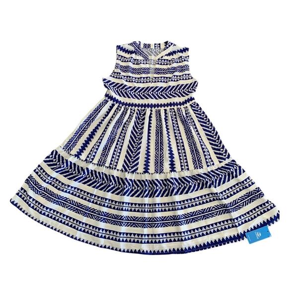 Cupshe Geo Striped Sleeveless V-Neck Mini Dress Blue White XS NWT - Picture 2 of 6